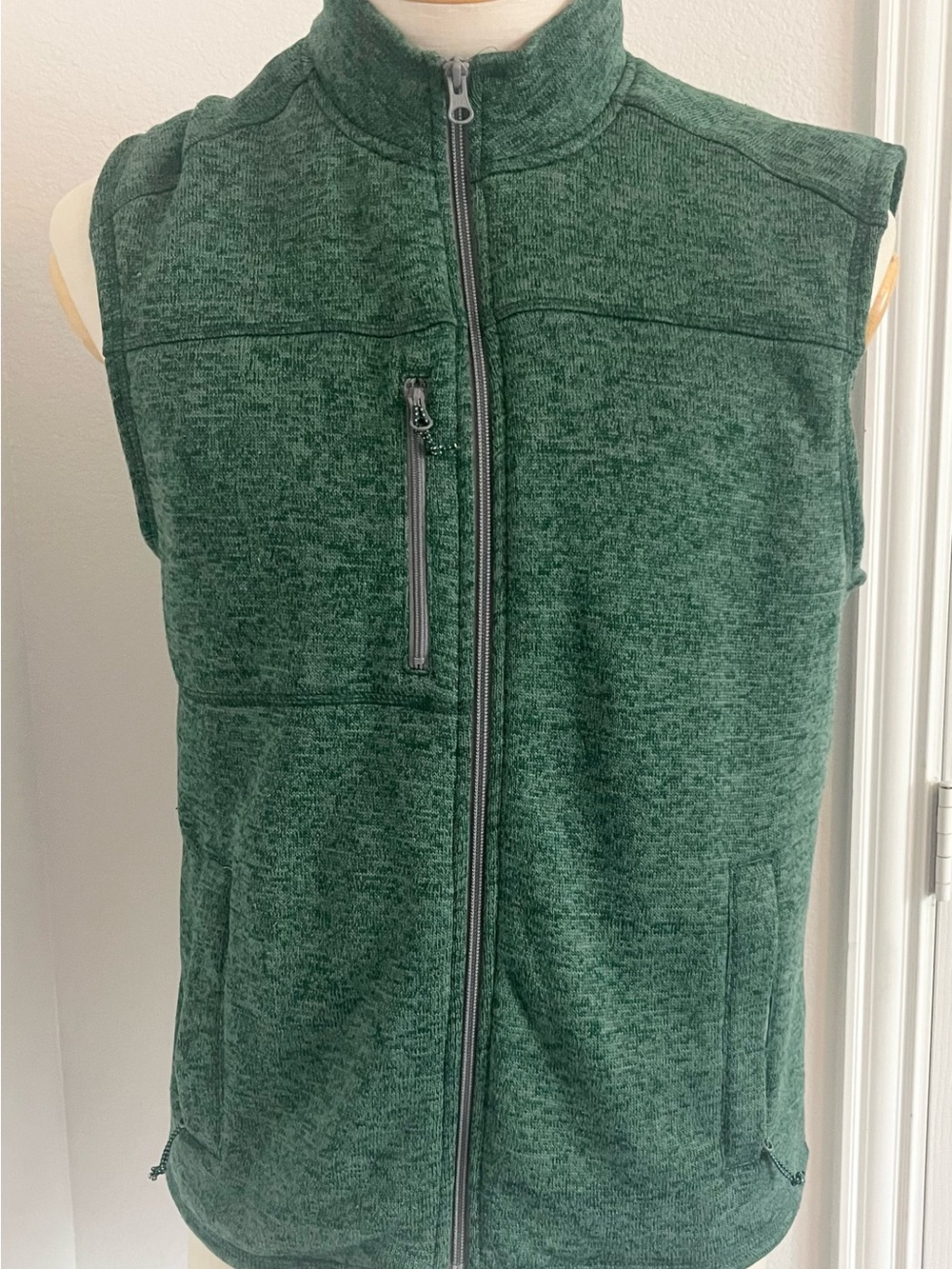 johnnie-O Forest Green Zip-Up Fleece Vest